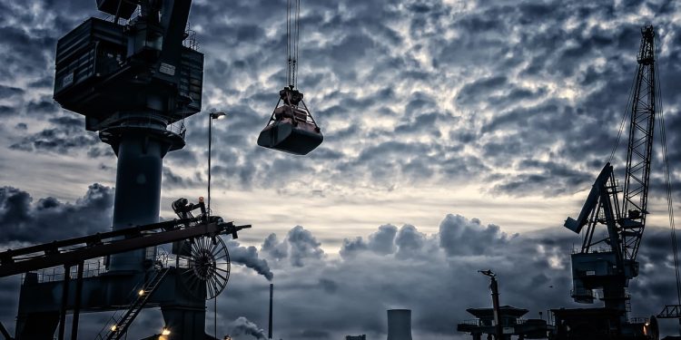 A crane in a port