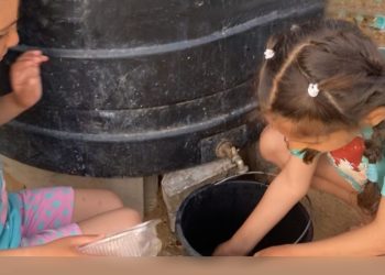 Children collecting water: a family's story of Gaza's destruction