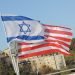 A photo of the American and Israeli flags