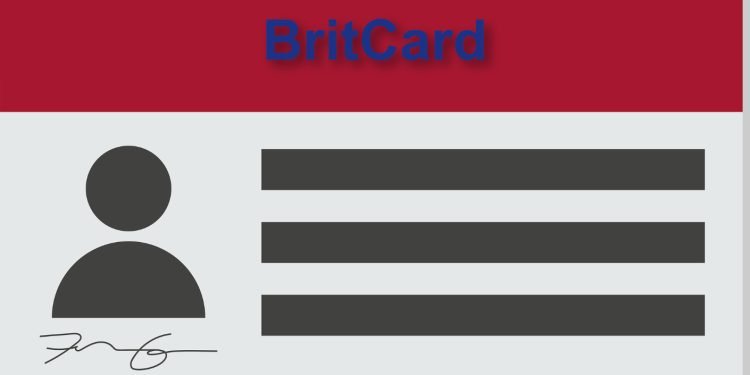 A mockup of a possible British identity card