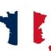 French national colours on a map of France.