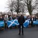 Grangemouth, Scotland - February 17 2024: Alba Party Leader Alex Salmond addresses the activists